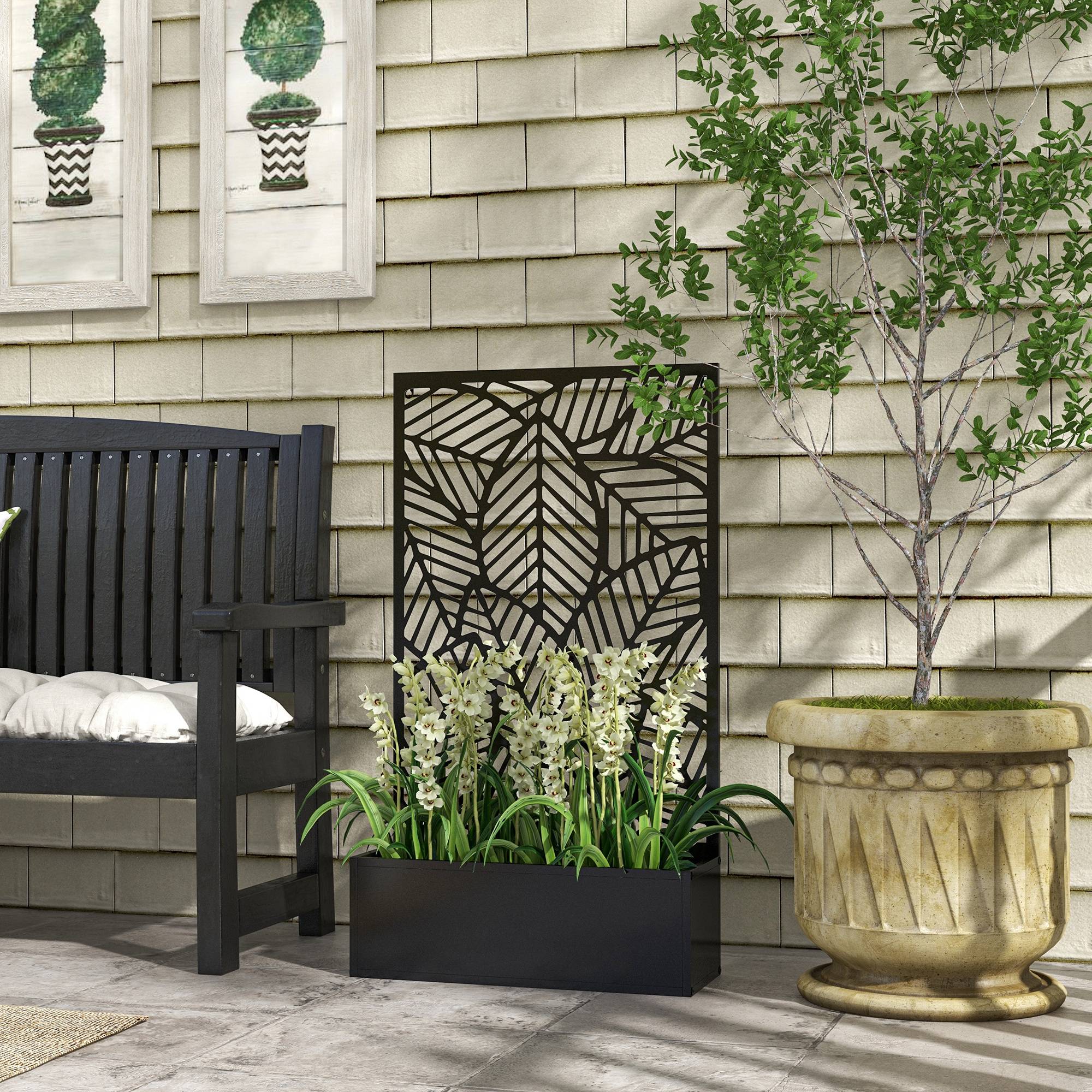 Maison Chic - Jardinière avec brise-vue paravent treillis pour Plante Grimpante, bac à Fleurs - 61x23x113cm - Image 2