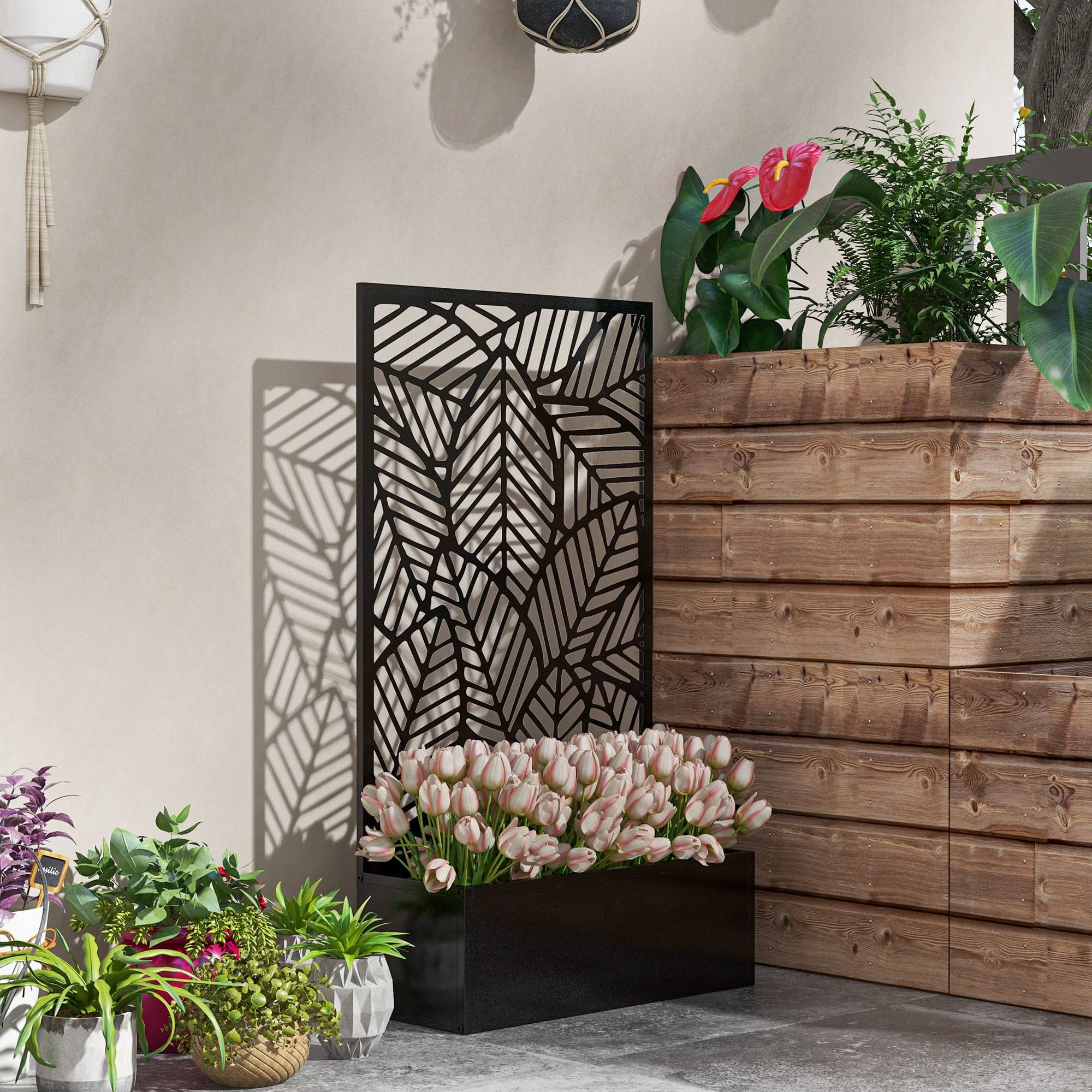 Maison Chic - Jardinière avec brise-vue paravent treillis pour Plante Grimpante, bac à Fleurs - 61x23x113cm - Image 4
