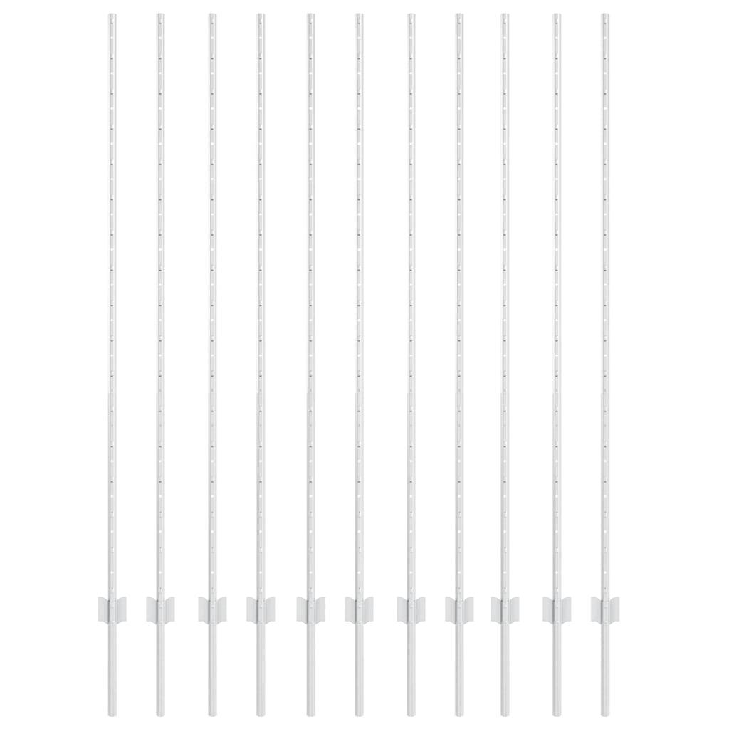Poteau de clôture Acier Argenté 200 x 8,5 x 1,6 cm, Poids :14.36kg - PANGIVO - Image 2