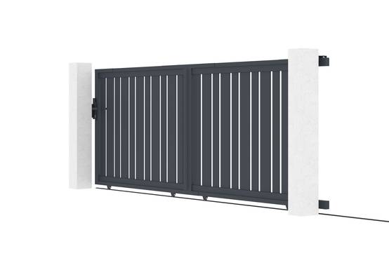 Casanoov Portail coulissant 4 m VEYMONT H.140 cm aluminium gris - Image 4