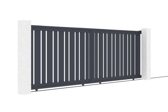 Casanoov Portail coulissant 4 m VEYMONT H.140 cm aluminium gris - Image 3
