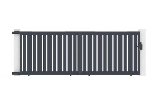 Casanoov Portail coulissant 4 m VEYMONT H.140 cm aluminium gris - Image 7