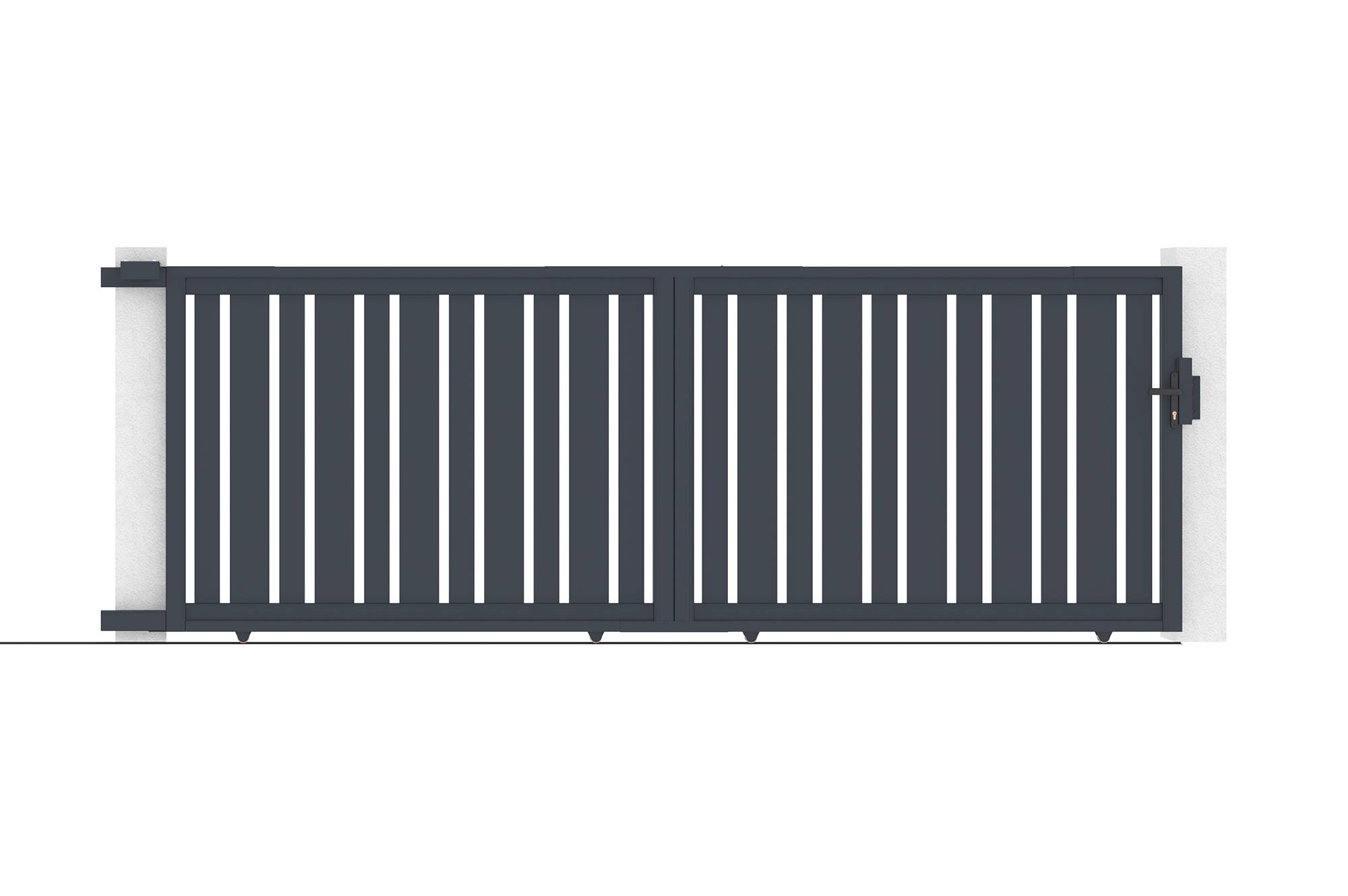 Casanoov Portail coulissant 4 m VEYMONT H.140 cm aluminium gris - Image 7