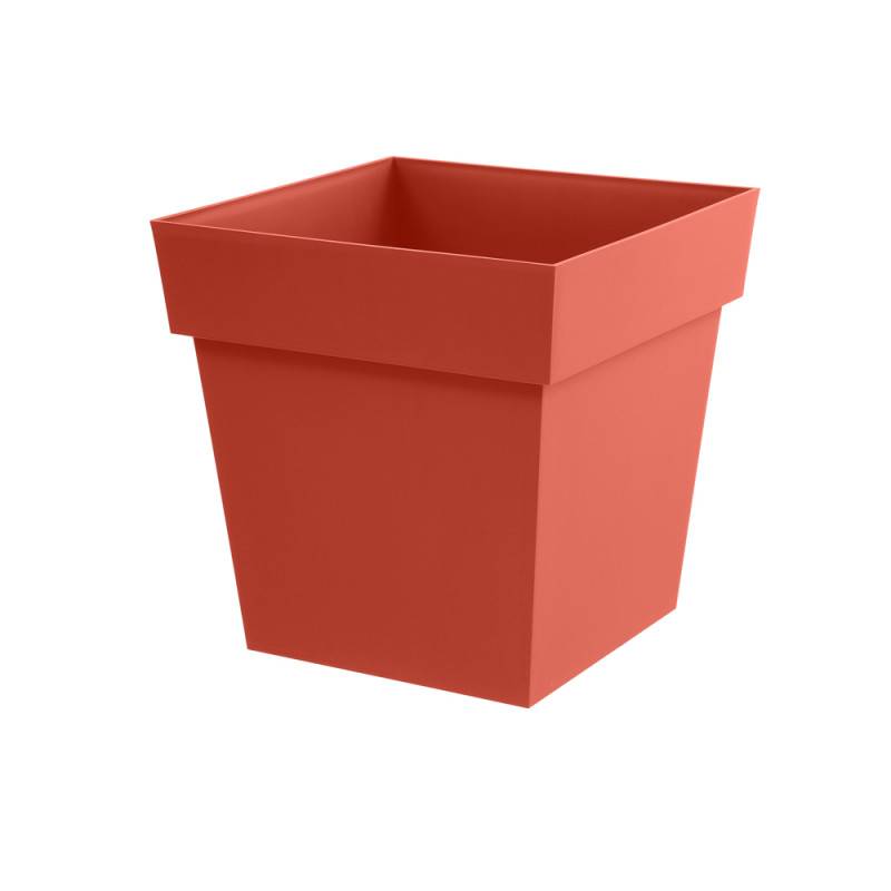 Pot Carré Toscane - Orange Terre Battue - 39 x 39 x 39 cm - 38 L - Garantie 7 Ans - Fabrication Française - Image 1
