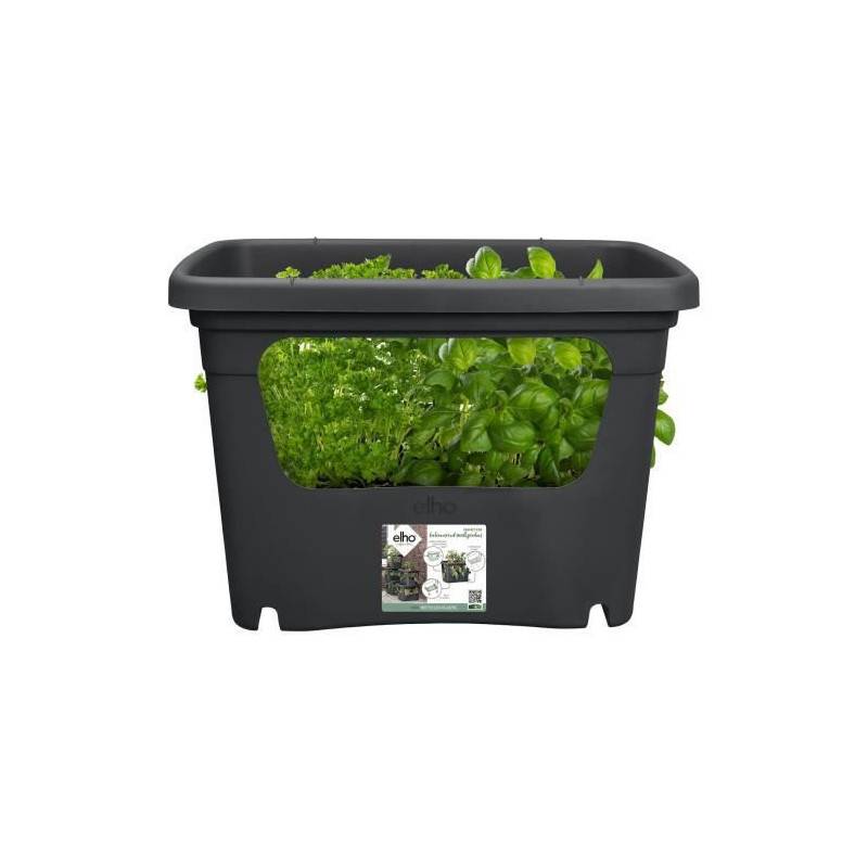 Elho - Elho - Pot De Fleurs -  Green Basics Stack + Grow Large - Living Noir - Exterieur - L 35.1 X W 50.9 X H 35.7 Cm - Image 3