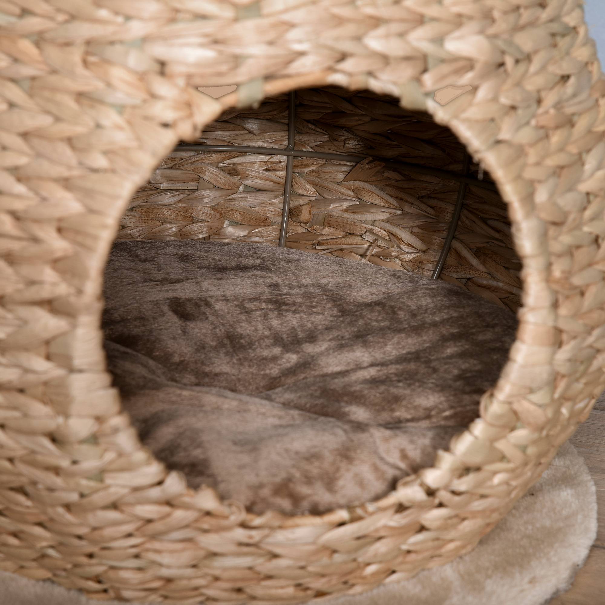 Arbre à chat sisal et peluche jaune 40 x 40 x 82.5 cm - PANGIVO - Image 10