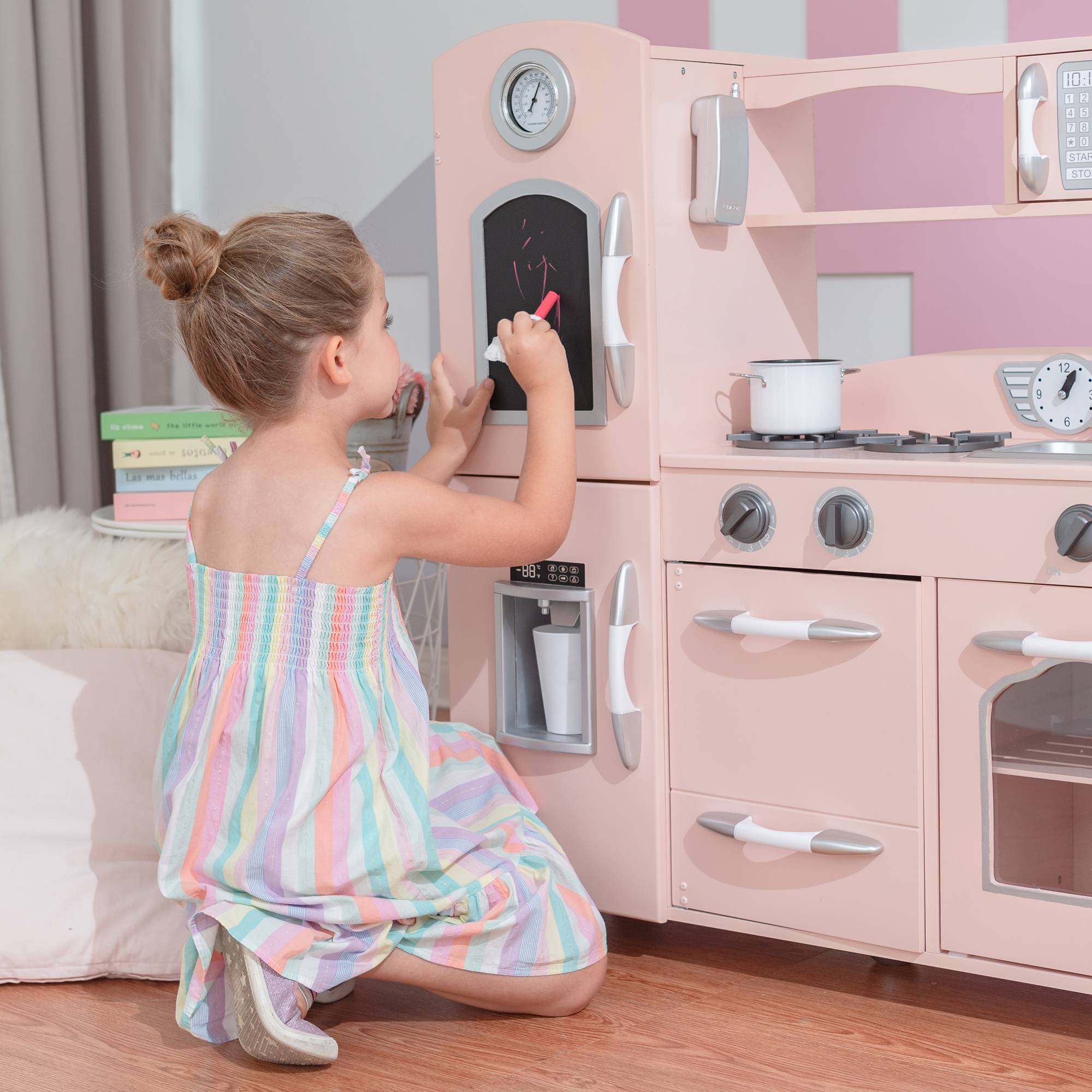 Cuisine en bois pour enfants 93.3cm, Rose Teamson Kids - Image 3