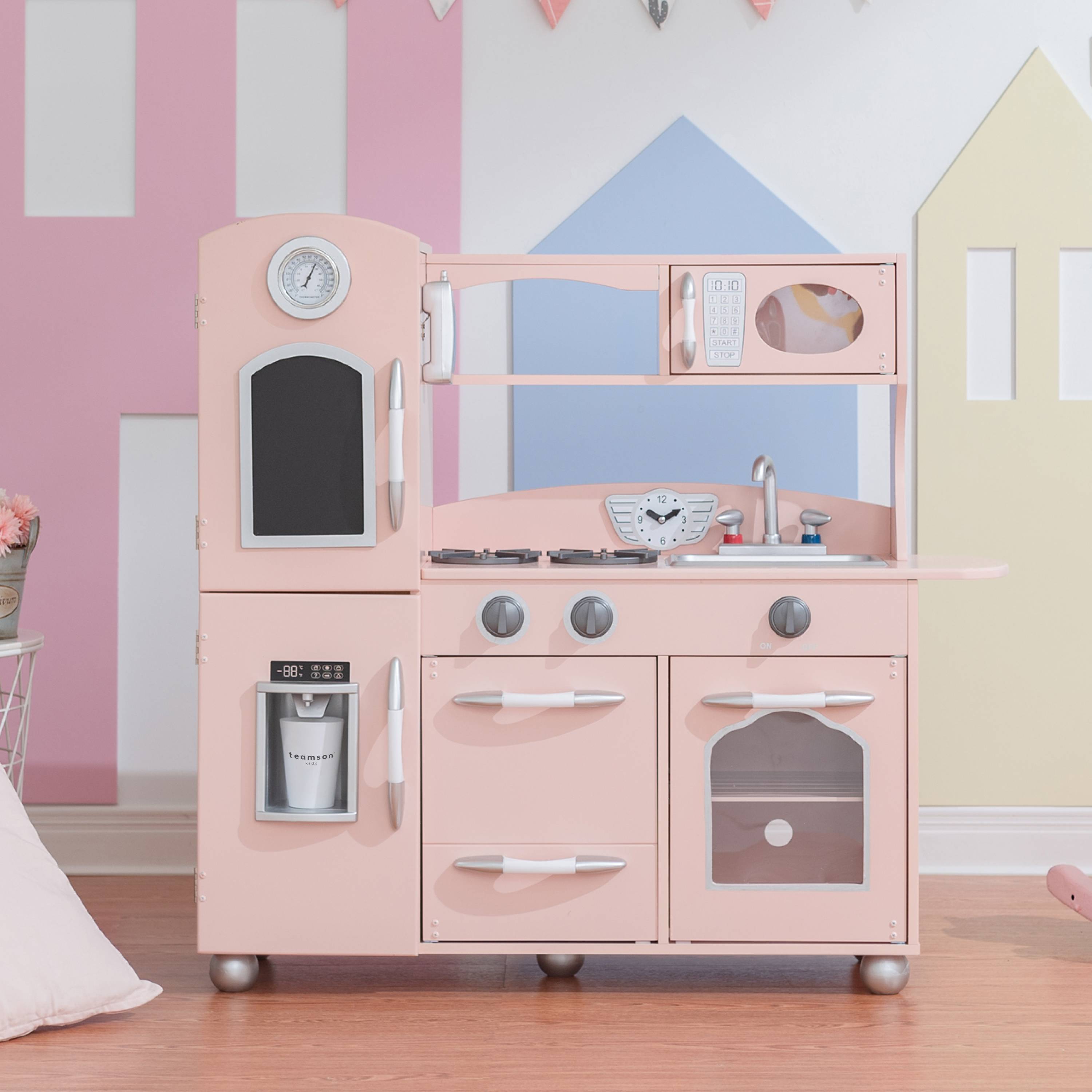 Cuisine en bois pour enfants 93.3cm, Rose Teamson Kids - Image 5