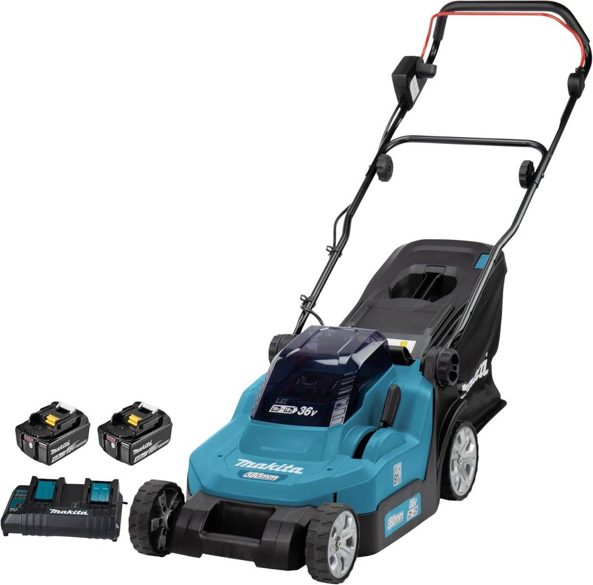 Makita - Tondeuse à gazon sans fil LTX 36V + 2 batteries 4,0 Ah + 1 Chargeur double rapide - 38 cm - 40 L - MAKITA - DLM382PM2 - Image 1