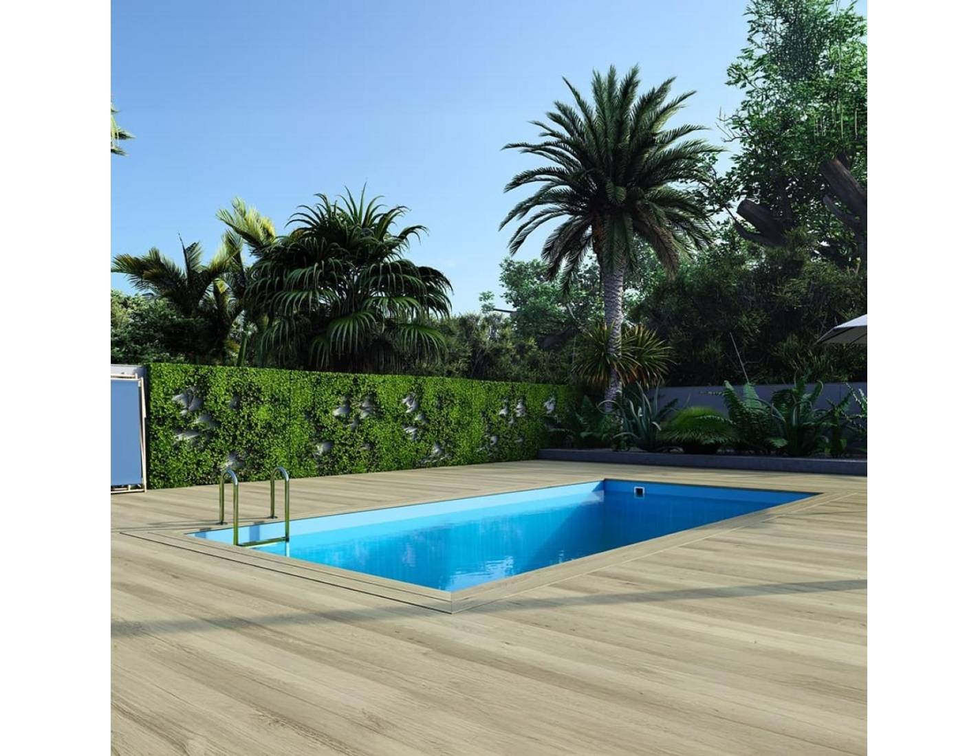 Altanka - Piscine hors sol en bois AQUA 7 x 3.75 - H.1.45 m, bleu pâle, fixations à visser - BAS7308OSPL - ALTANKA - Image 3