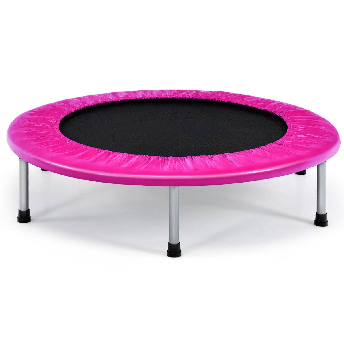 Helloshop26 - Trampoline de fitness pliable diamètre 95,5 cm pour intérieur et extérieur pour adultes et enfants charge max 150 kg rose - Image 1