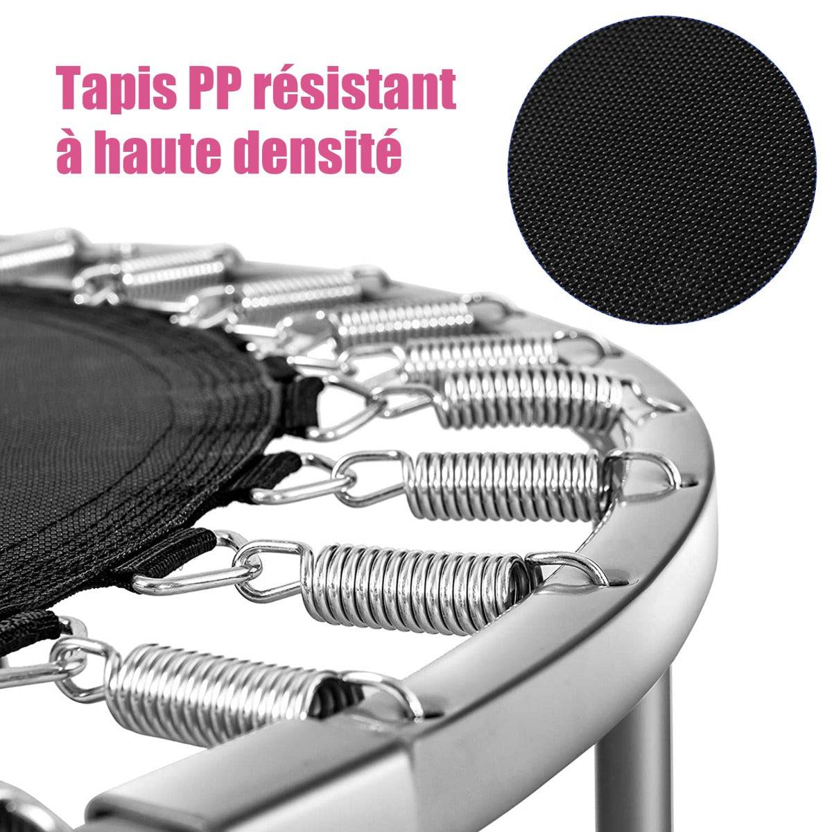 Helloshop26 - Trampoline de fitness pliable diamètre 95,5 cm pour intérieur et extérieur pour adultes et enfants charge max 150 kg rose - Image 2