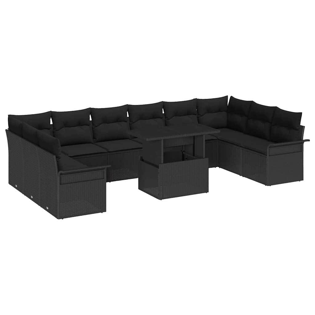 Vidaxl - Ensemble de canapé de jardin 11 pcs Noir Poly rotin vidaXL 3348359 - Image 2