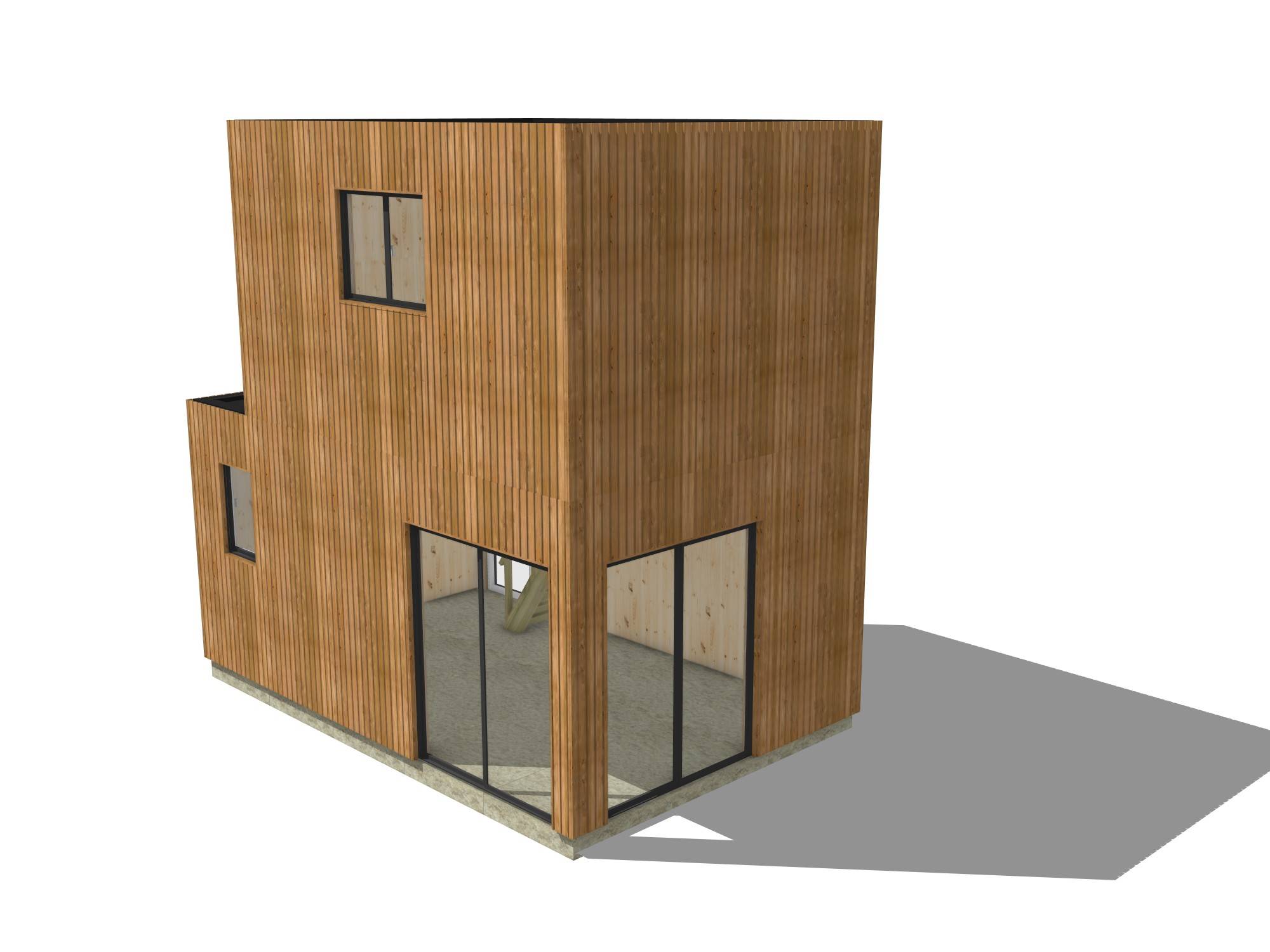 Studio de jardin bien isolé en bois 5,5 x 3,5 x 2,7 m / isolation RE2020 avec mezzanine et terrasse - Image 2