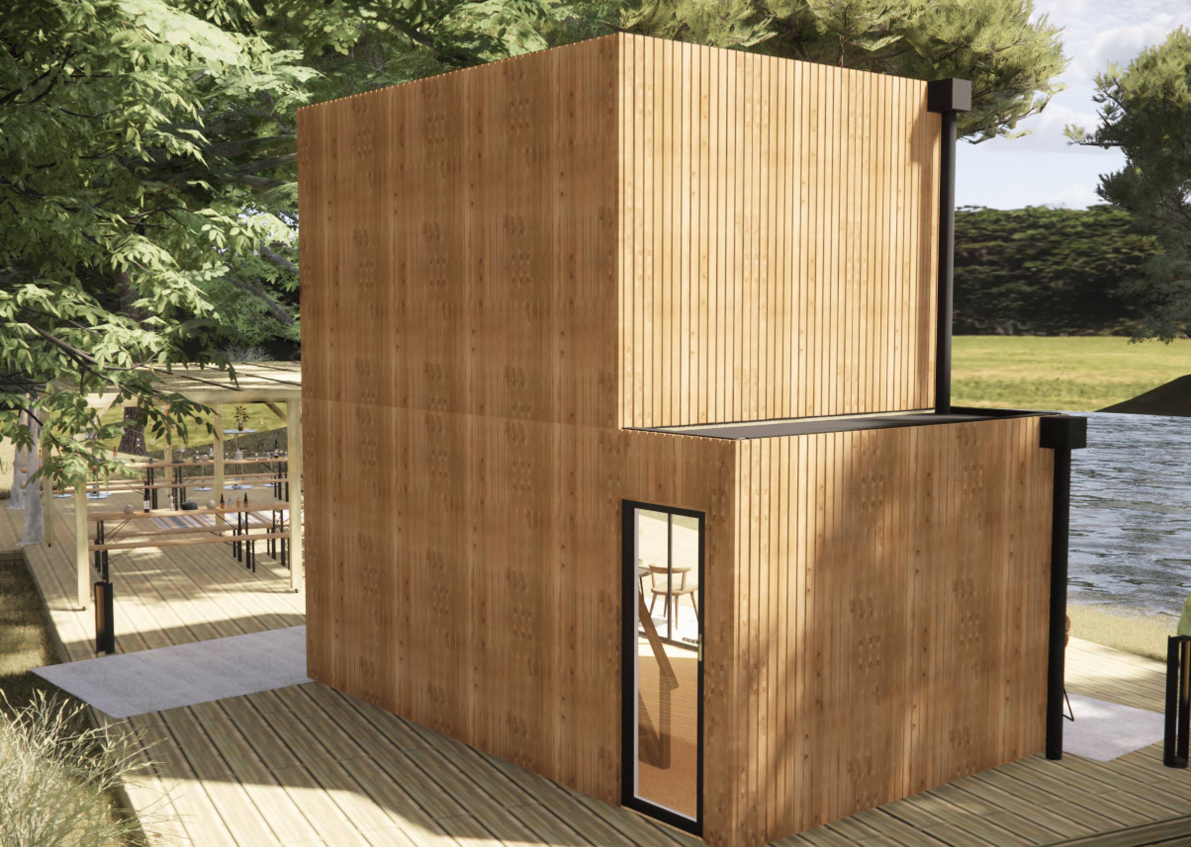 Studio de jardin bien isolé en bois 5,5 x 3,5 x 2,7 m / isolation RE2020 avec mezzanine et terrasse - Image 10