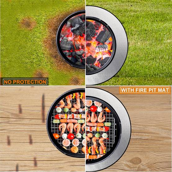 Accessoires de barbecue,Tapis de barbecue ignifuge et ignifuge pour barbecue en extérieur, camping, rond, 61 cm-Lytech - Image 4