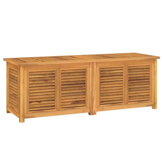 Boîte de rangement jardin et sac 150 x 50 x 53 cm bois massif teck - Image 1