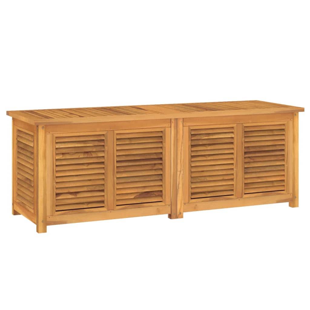 Boîte de rangement jardin et sac 150 x 50 x 53 cm bois massif teck - Image 1