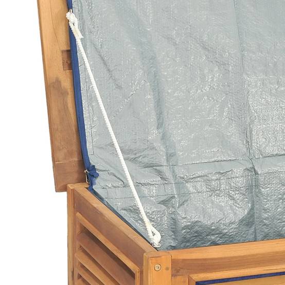 Boîte de rangement jardin et sac 150 x 50 x 53 cm bois massif teck - Image 6