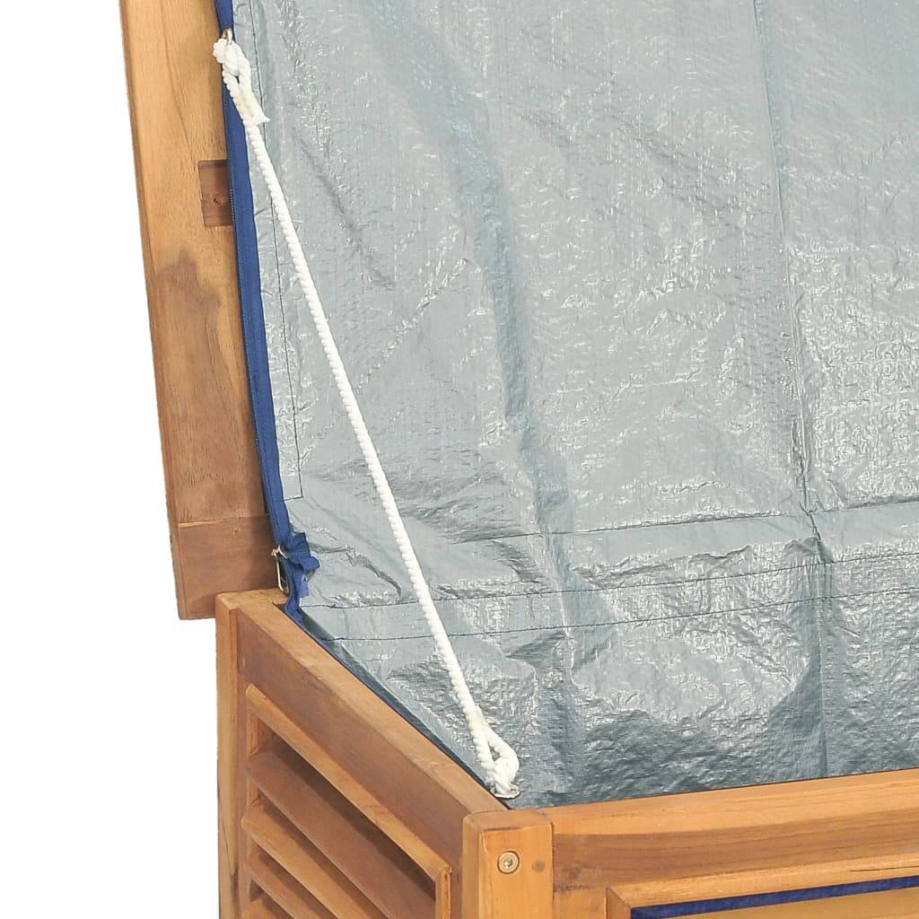 Boîte de rangement jardin et sac 150 x 50 x 53 cm bois massif teck - Image 6