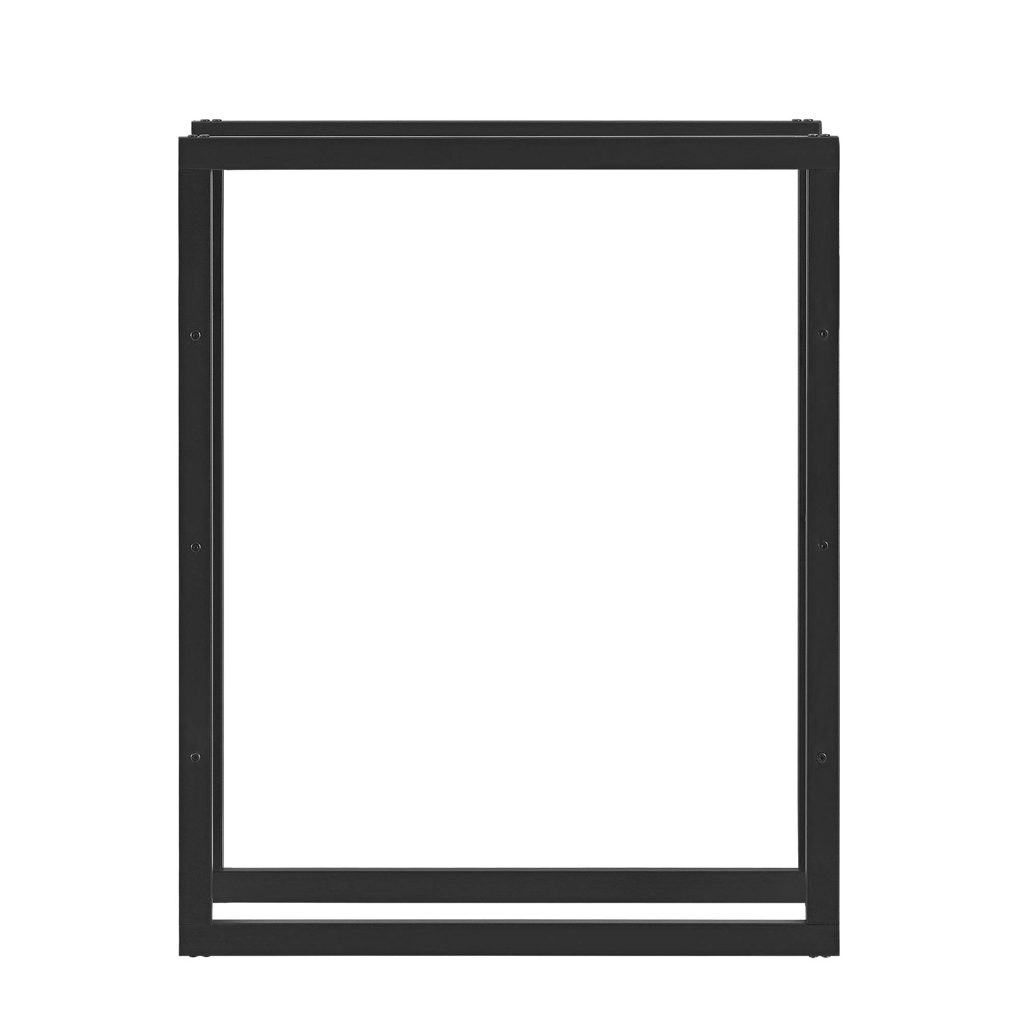 Helloshop26 - Porte-bûches robuste range-bûches solide support pour bois de chauffage rangement efficace pour intérieur extérieur acier laqué 80 x 100 x 25 cm noir - Image 2