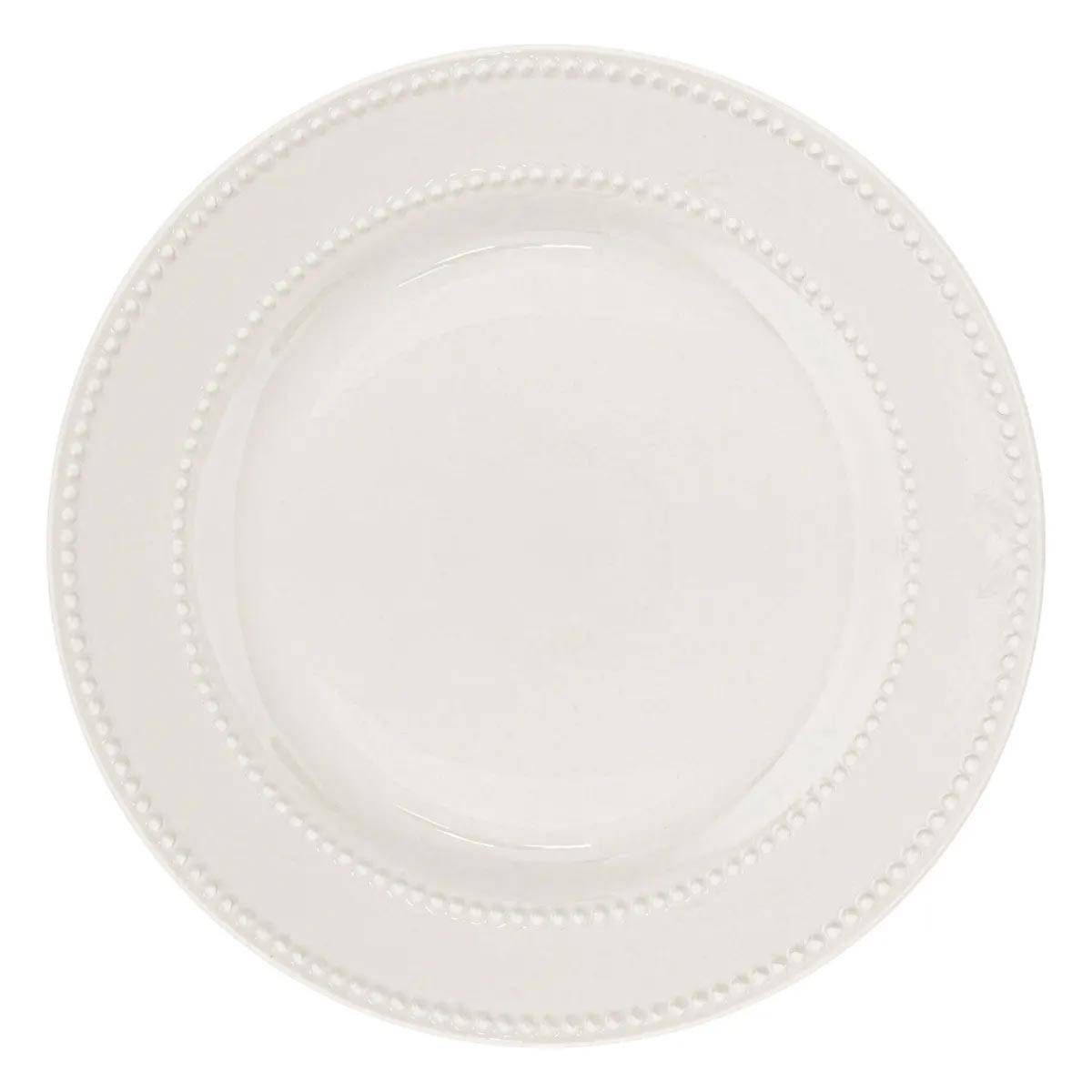 Lot de 6 Assiettes Plates "Perle" 27cm Blanc - Image 1