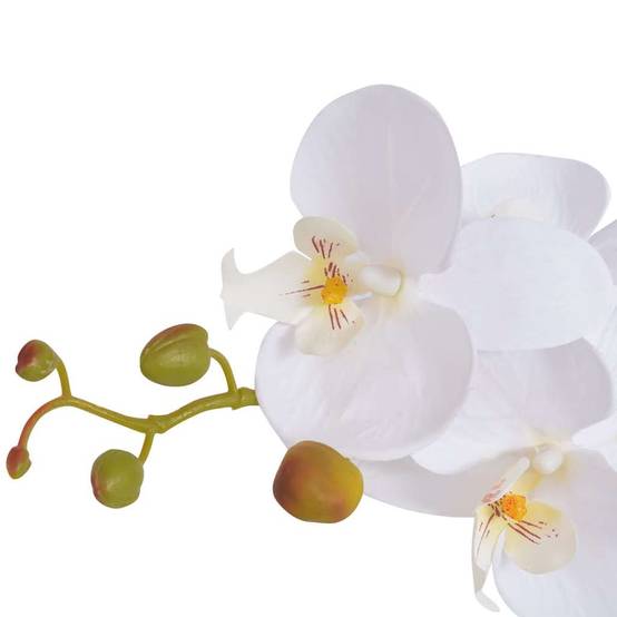 Plante artificielle orchidée polyester blanc 17.5 x 17.5 x 75 cm - PANGIVO - Image 2
