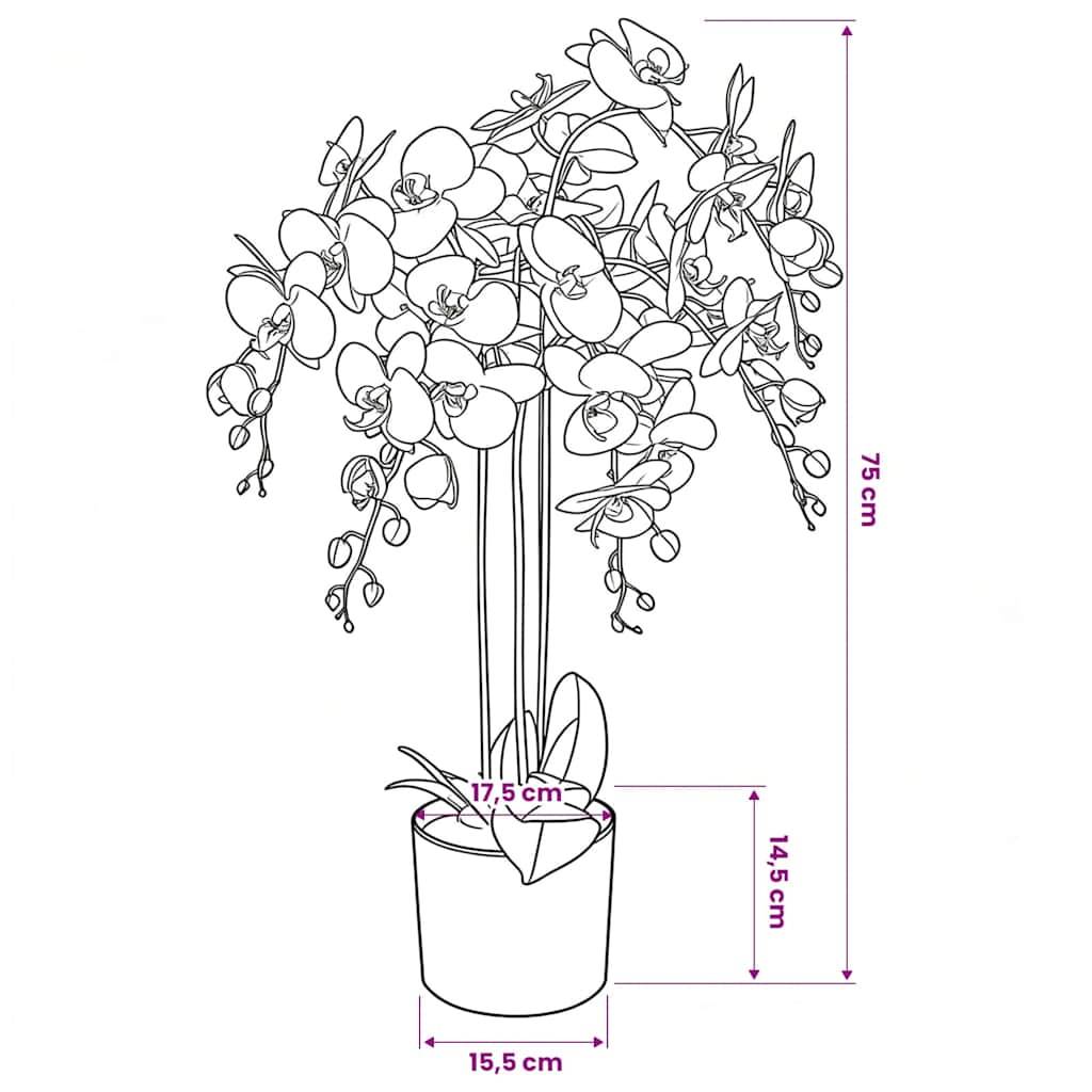 Plante artificielle orchidée polyester blanc 17.5 x 17.5 x 75 cm - PANGIVO - Image 3