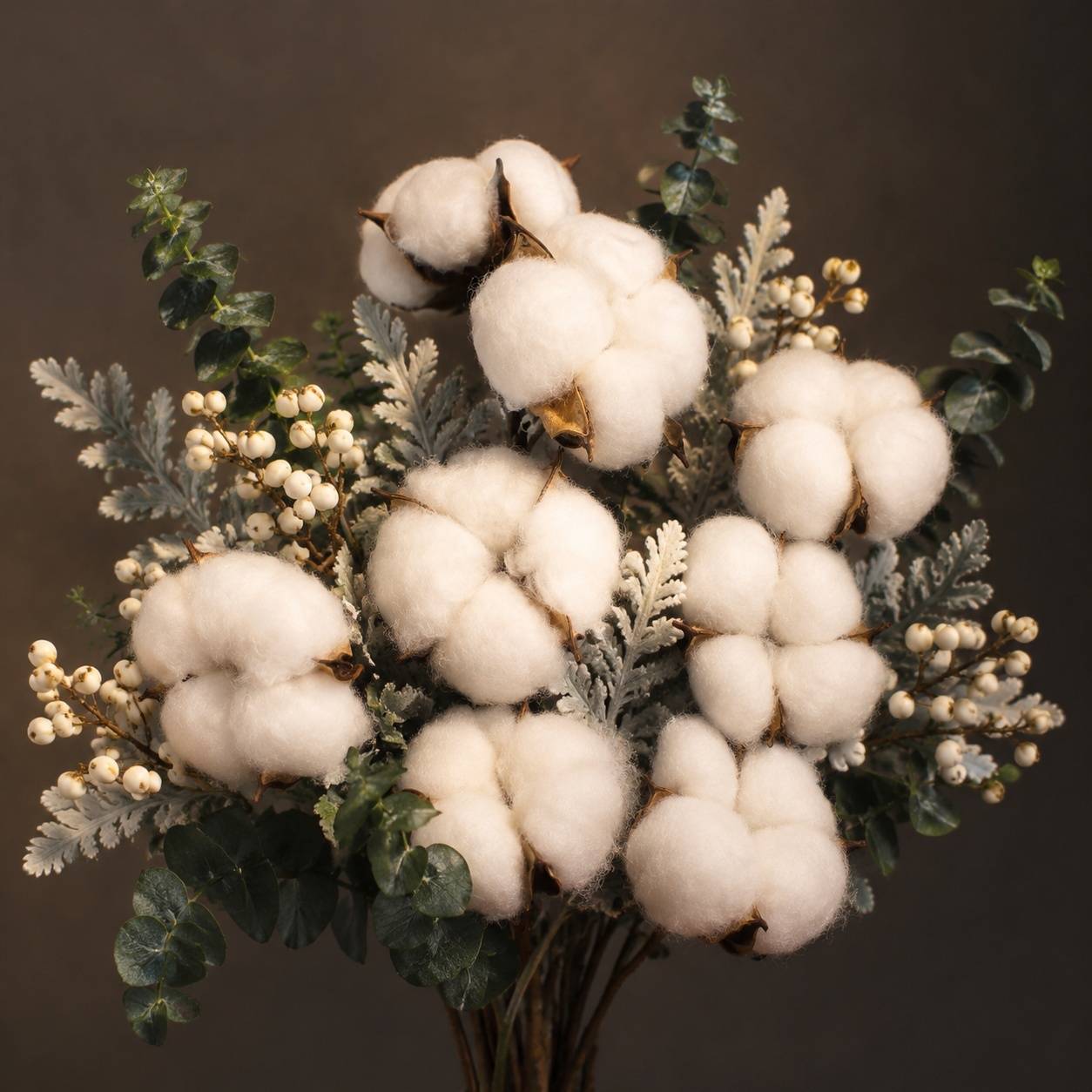 10 Tiges De Fleurs De Coton Séchées + 5 Têtes Interchangeables Décoration Naturelle Maison Mariage - Image 3
