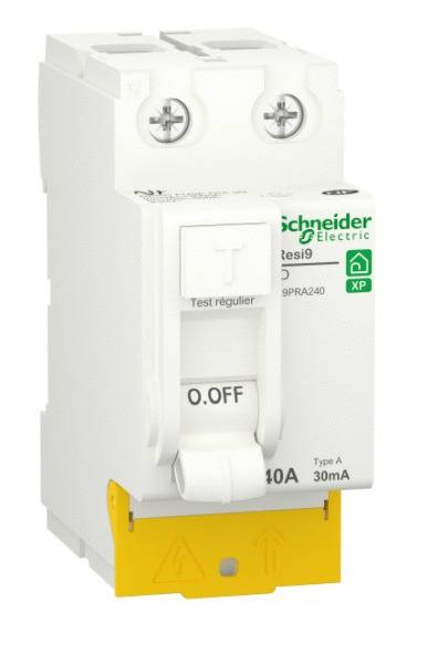 Schneider Electric - Interrupteur différentiel RESI9 30mA 2P peignable 40A Type AC - SCHNEIDER ELECTRIC - R9PRC240