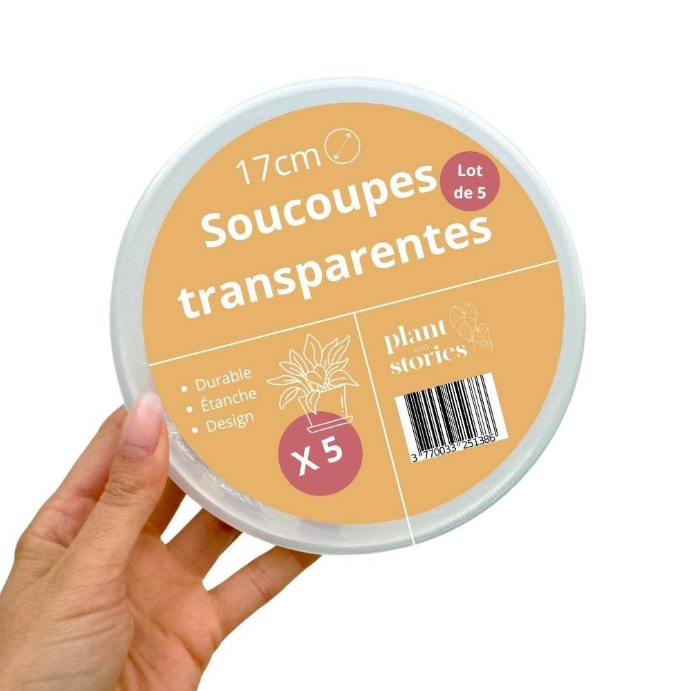 Soucoupes transparentes pour plantes - Soucoupes rigides - Coupelles pour plantes - X10 unités - Pot de 17cm - Image 1