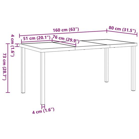 Ensemble Repas Jardin 4 Personnes Acier Textilène Table Verre 160cm et Chaises Résistant UV Noir – ComfortXL Outdoor Living - Image 5