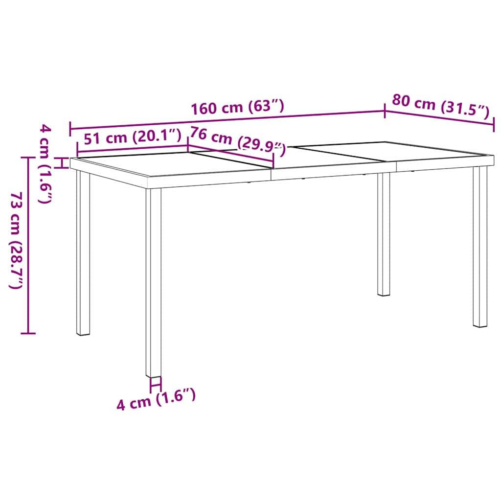 Ensemble Repas Jardin 4 Personnes Acier Textilène Table Verre 160cm et Chaises Résistant UV Noir – ComfortXL Outdoor Living - Image 5