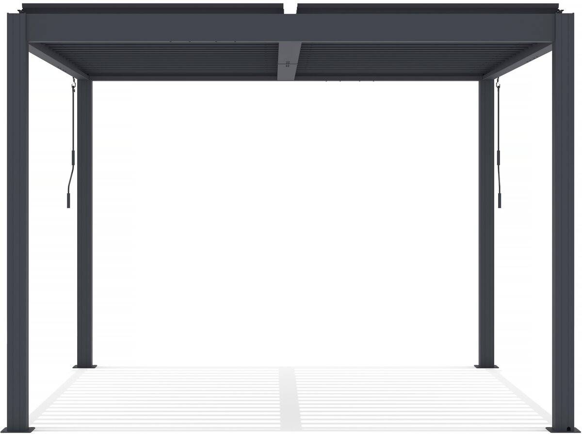 Pergola Bioclimatique Avec Led En Aluminium "windsor Premium" 3 X 3 - Gris -habitat Et Jardin - Image 1