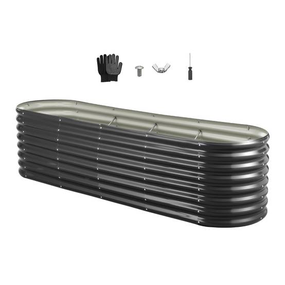 Vevor - VEVOR Carré Potager Surélevé Métal Galvanisé Lit Jardin 240x60x60 cm Gris Foncé - Image 1