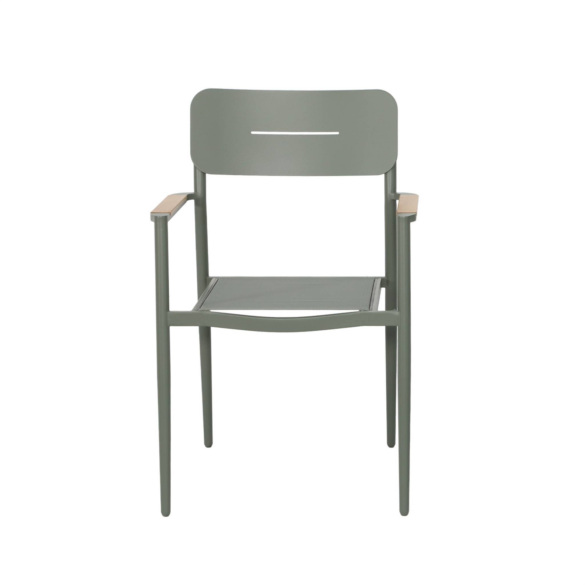 sweeek - Lot de 4 fauteuils de jardin aluminium et textilène kaki - Fira | sweeek - Image 5