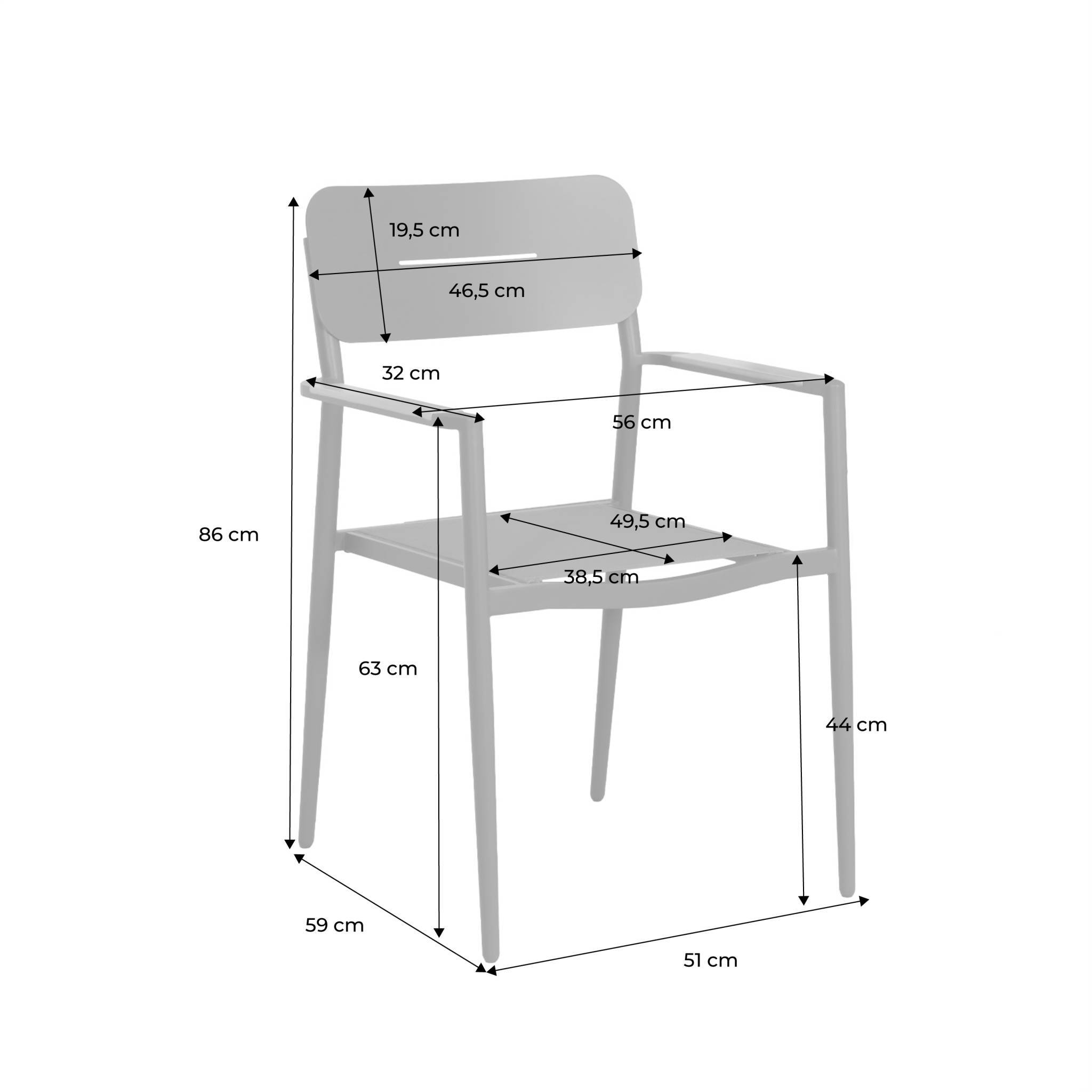 sweeek - Lot de 4 fauteuils de jardin aluminium et textilène kaki - Fira | sweeek - Image 4