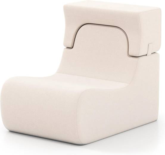 Canapé Compressé, Fauteuil de Sol avec Appuie-tête Amovible, Dossier et Courbe Ergonomique, Housse Lavable en Velours & Rembourrage en Mousse, Canapé