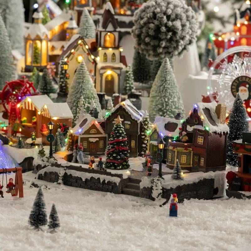 FEERIC LIGHTS Villaggio Di Natale: Palazzo Di Babbo Natale Animato Con Luci LED E Musica, Incluso Trasformatore - 5