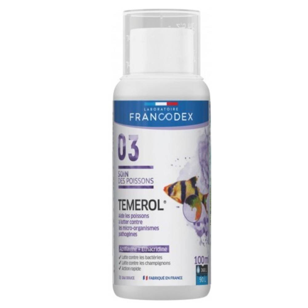 Francodex - Désinfectant général TEMEROL flacon de 100 ml pour aquarium - Image 1