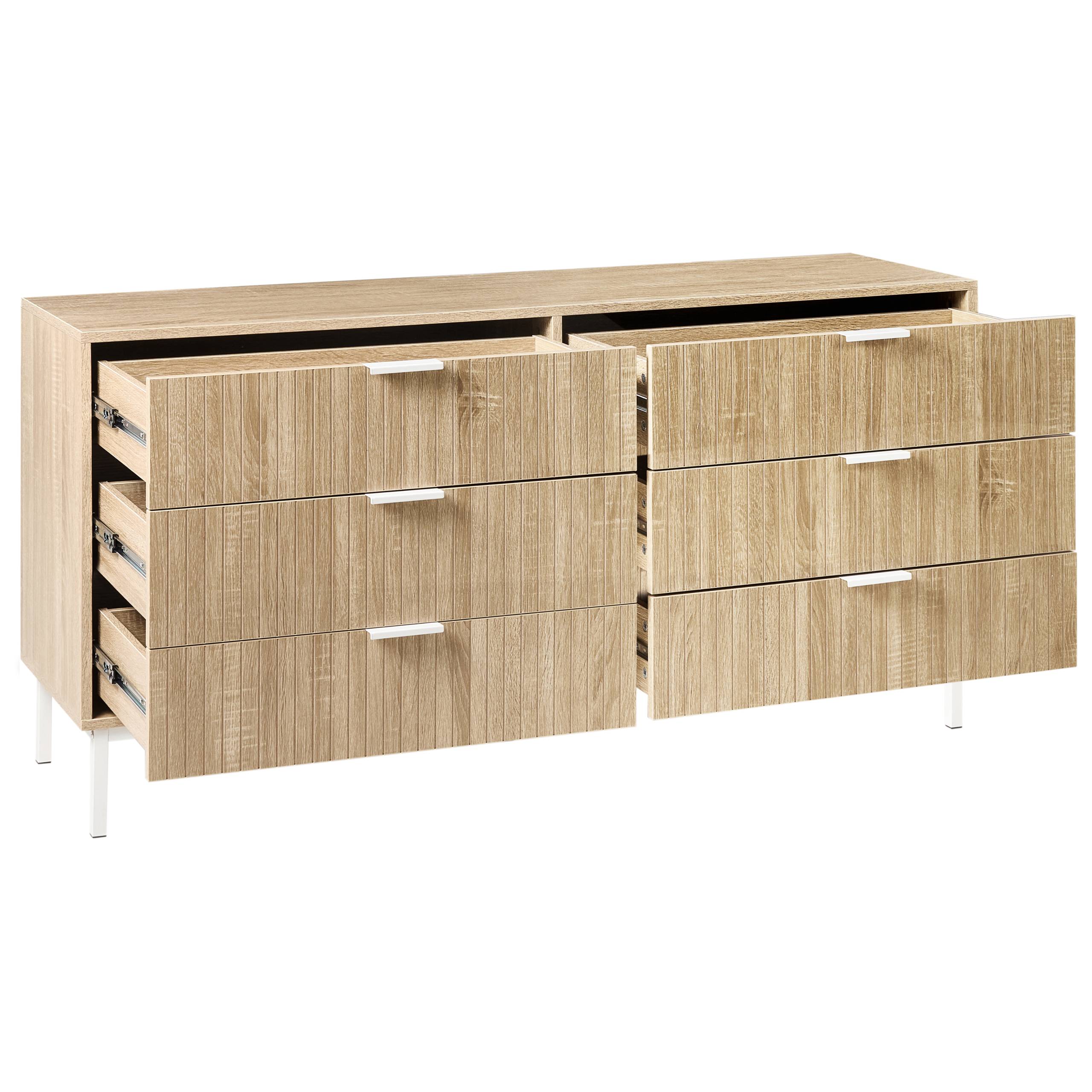 Beliani - Commode MDF Marron clair ROYALLA - 140x40x68- Beliani - Image 4