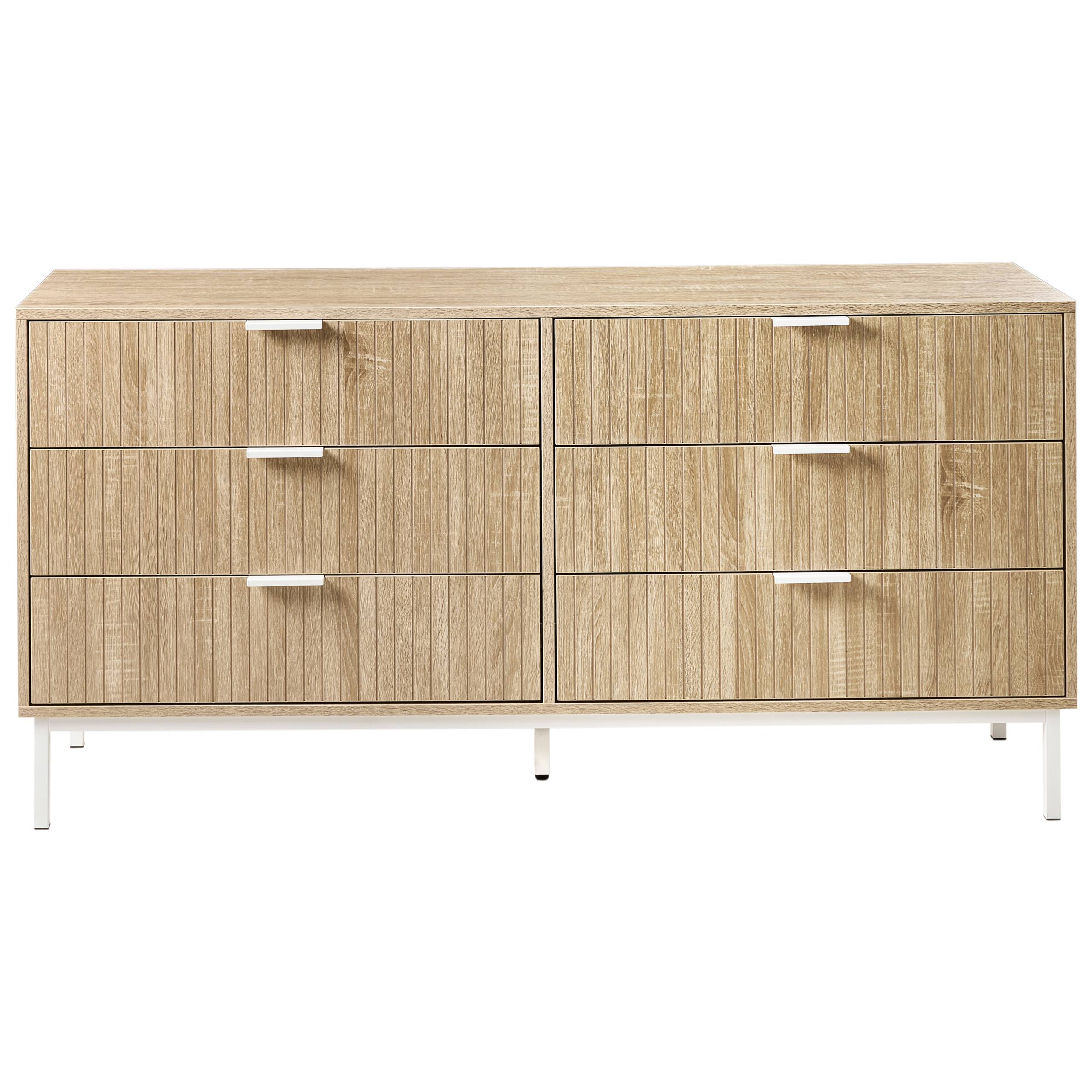 Beliani - Commode MDF Marron clair ROYALLA - 140x40x68- Beliani - Image 5