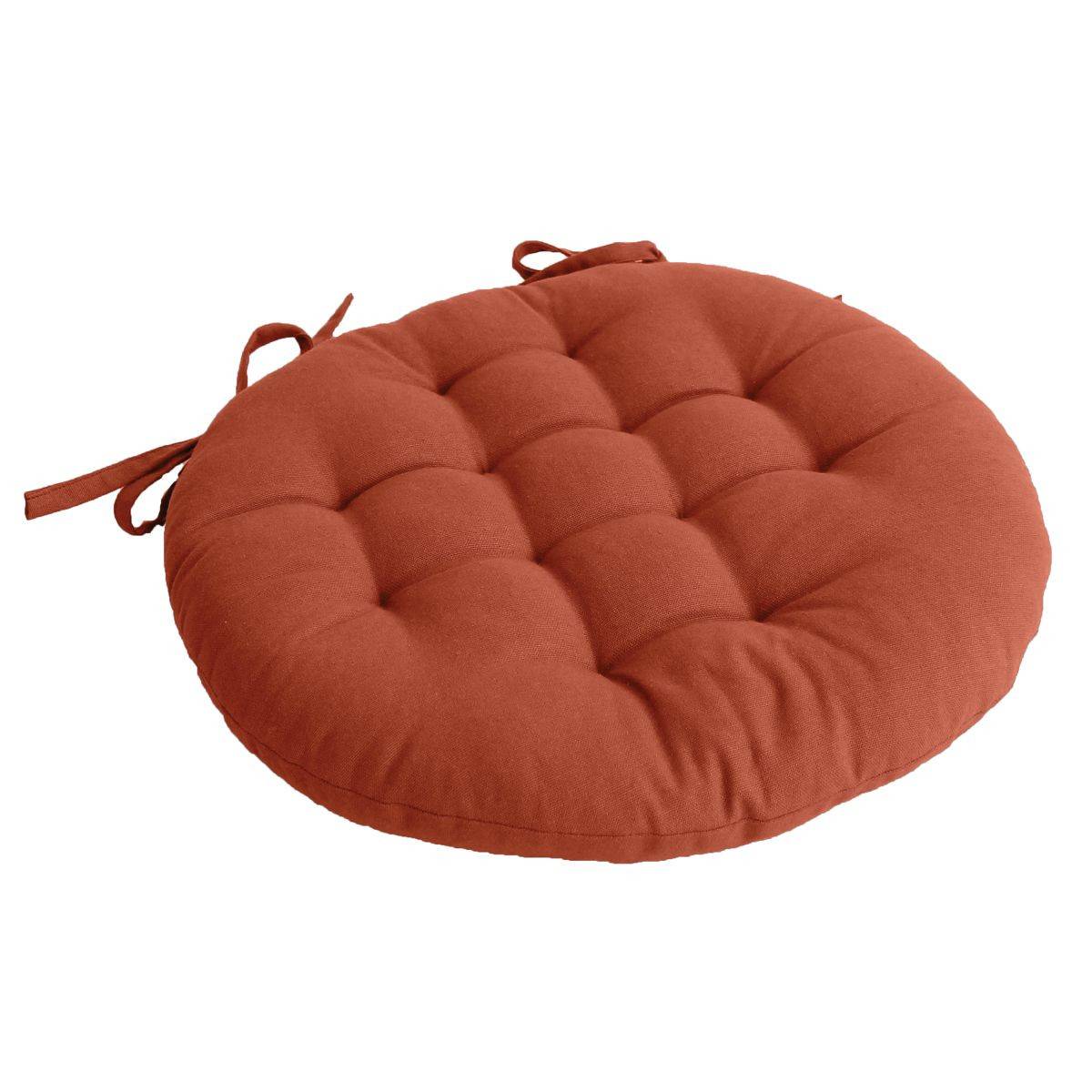 Enjoy Home - Galette de Chaise Piquée Uni "Panama" 38cm Terracotta