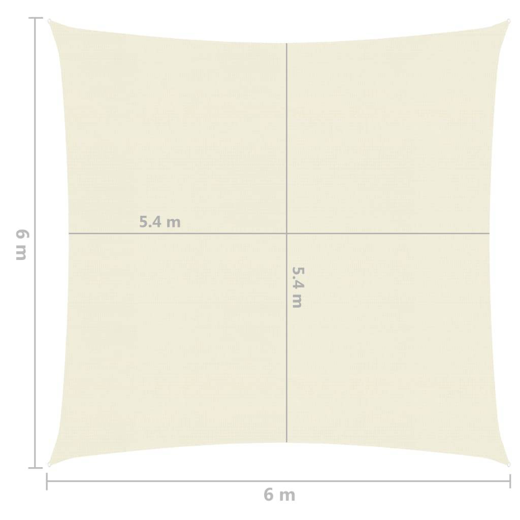 Helloshop26 - Voile d'ombrage 160 g/m² crème 6 x 6 m PEHD - Image 6