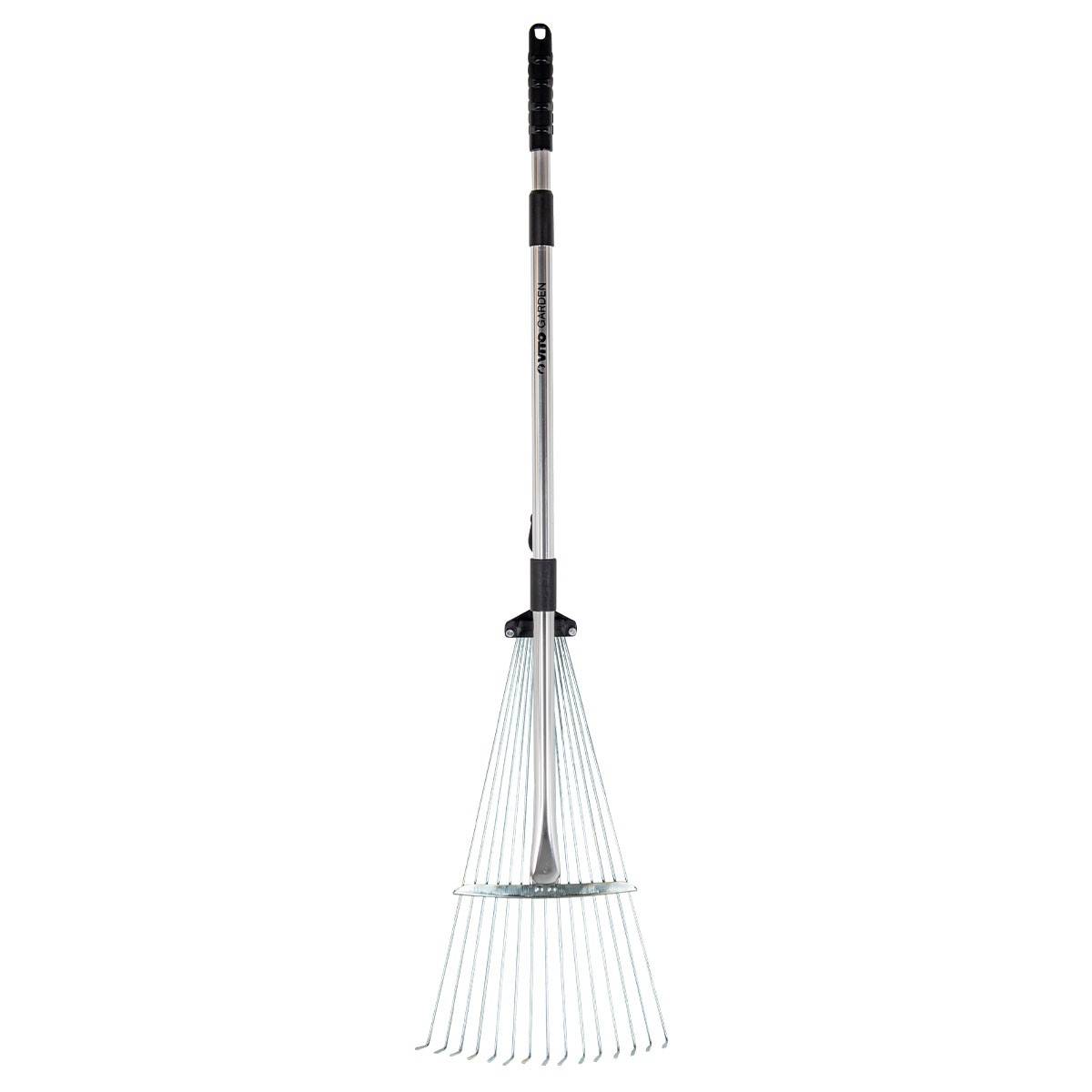 Balai à gazon aluminium 15 dents Manche télescopique 89.5 - 180 cm VITO - Image 2