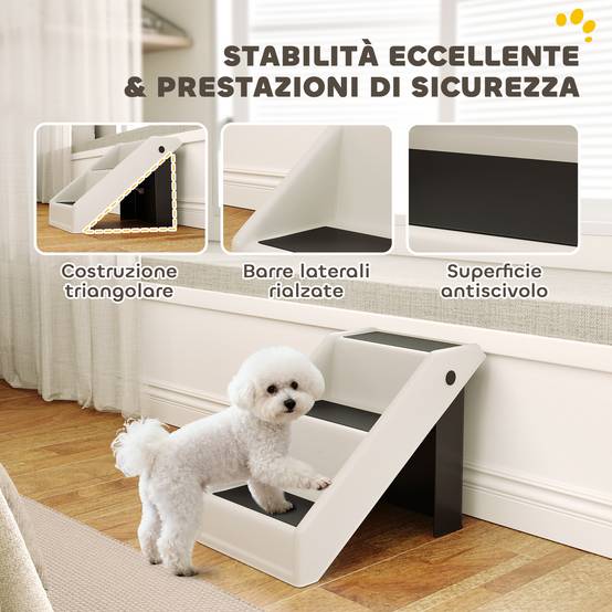 ComfortXL - Escalier pour chien et chat pliable en PP et EVA crème 53 x 30,5 x 36,5 cm pour canapé et lit antidérapant - Image 4
