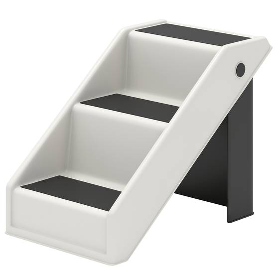 ComfortXL - Escalier pour chien et chat pliable en PP et EVA crème 53 x 30,5 x 36,5 cm pour canapé et lit antidérapant - Image 2