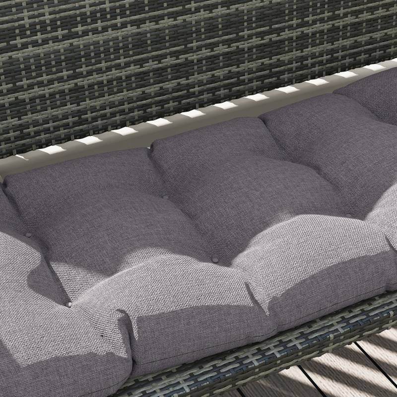 Coussin de banc 105 x 46 x 12,5 cm, polyester gris, résistant à l'eau - PANGIVO - Image 7