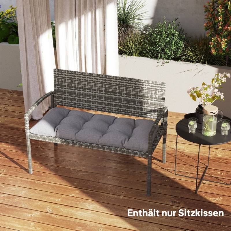 Coussin de banc 105 x 46 x 12,5 cm, polyester gris, résistant à l'eau - PANGIVO - Image 6