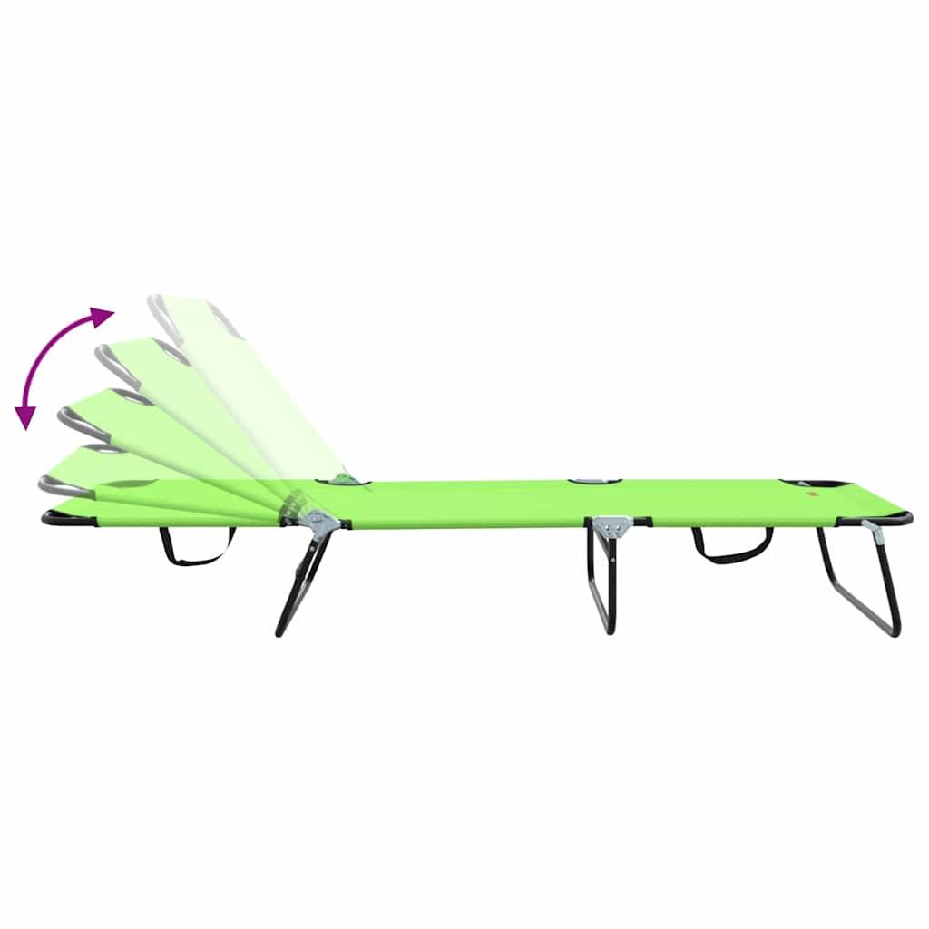Set 2 Lits de Soleil Pliants Polyester Extérieur Vert – ComfortXL Outdoor Living - Image 8